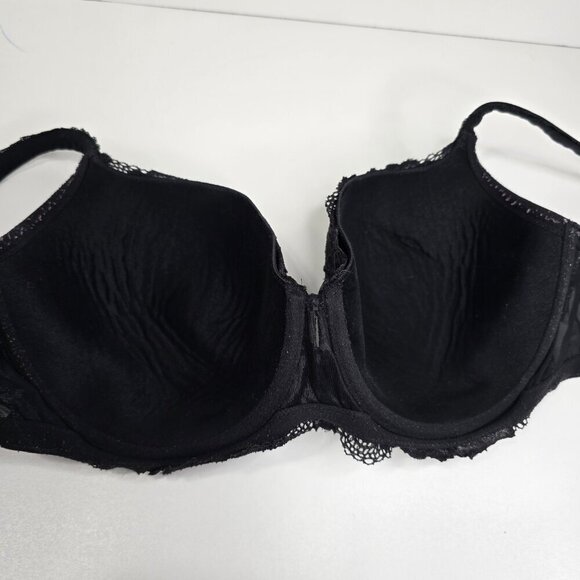Victoria's Secret Black Lace Underwired Lined Semi Demi Buste Double Bra - Picture 6 of 9